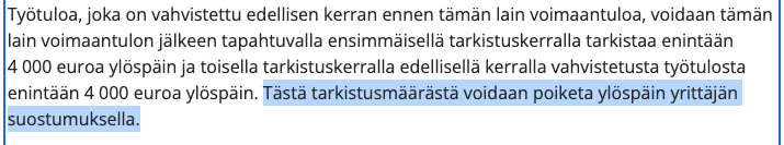 YEL-tarjous esimerkki
